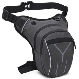 Resim Geeksen Su Geçirmez Bel Çantası Büyük Kapasiteli Motosiklet Bacak Çantası Koyu Gri 