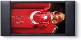 Resim tabloshop Modern Tasarım Atatürk Deri Çerçeveli Pano 100 x 55 