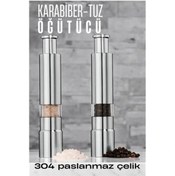 Resim eco port 2'li Karabiber Tuz Öğütücü Profesyonel 304 Paslanmaz Çelik Manuel Baharat Değirmeni 
