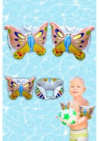 Resim Kelebek Desenli, Şişme Kolluk 1-3 Yaş İçin Yüzme Kolluğu, Deniz Ve Havuz Aksesuarları Çok Renkli 