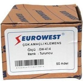 Resim Eurowest Çok Amaçlı 4 İletken Bağlantılı Klemens Turuncu - 1 Paket 50 Adet 