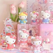 Resim Sanrio Hello Kitty Gizemli Paket - 8 Rastgele Stil PVC Figür ve Toplayıcı Sergi Standı, Şirin Çocuk Odas Dekoru, Tatili Doğumgünü Mezuniyet Hediyesi (Elek 