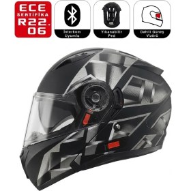 Resim Scoyco FF868 Space Motosiklet Kaskı Güneş Vizörlü Çene Açılır Motorcu Kask 