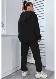 Resim Unisex Shimmer Baskılı Eşofman Takımı Siyah 