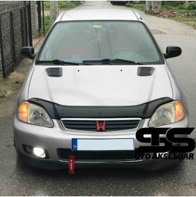 Resim STS Oto Aksesuar Honda Civic Ies Uyumlu Piano Black Kaput Üstü Havalandırma Izgarası 