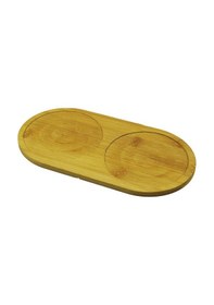 Resim Yuvarlak Ahşap Bambu 2 Bölmeli Yağdanlık Altlık 12x23.5cm 4434 