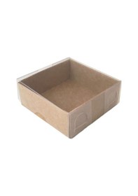 Resim Tahtakaletoptanci Asetat Kapaklı Karton Kutu 6X6X2.5 Cm (50 Adet) Kraft 