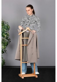 Resim Tek Tepeli Dilsiz Uşak Açık Kahverengi Masif Ahşap Palto Ceket Cüppe Ofis Yatak Odası El Yapımı Diğer 