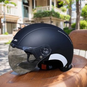 Resim 1 adet Retro Tarzı ABS Kask Ayarlanabilir Gözlüklerle, Hafif Nefes Alabilir Güvenlik Koruma Scooter, Dağ Bisikleti, Bisiklet Aksesuarları, Günlük İşe Gidiş Geliş için - Siyah 