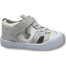 Resim Arzen Bebe 232-26 Anatomik Simli Cırtlı Kız Çocuk Sandalet 19-23 Gümüş 