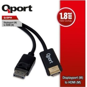 Resim Qport Q-Dph Display PortM To HdmıM 1.8 Mt Kablo Dönüştürücü 