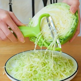 Resim Paslanmaz Çelik Sebze Soyucu ve Rende, Lahana, Patates, Kavun için Çok Fonksiyonlu Metal Mutfak Aracı, Gıda Teması Güvenli, Kullanımı Kolay, Bulaşık Makinesinde Yıkanabilir 