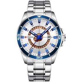 Resim Yunboo Curren Erkek Kol Saati 8359 - Kuvars Hareketli, Gümüş Beyaz, Paslanmaz Çelik Kordon, Takvim, Parlak İçizgiler, 3atm Su Geçirmez Çok Renkli 