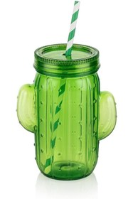 Resim STOREMAX Akrilik Kaktüs Pipetli 450ml | Şık ve Serinletici 450ml Akrilik Kaktüs Pipetli - Tatlı Bir Dokunuşla 