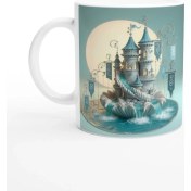 Resim Yengeç Burcu Baskılı Kahve Kupası - Burçlar Krallığı Şatosu Vs3 