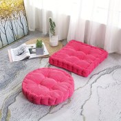 Resim Modern Kare & Yuvarlak Kadife Sandalye Minderi - %100 Polyester Kılıf ve %100 Pamuk Dolgu, Ev, Ofis, Yurt için Makinede Yıkanabilir Tüm Sezon Oturma Pedi - Canlı Pembe 