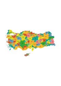 Resim Türkiye Haritası Akıllı Kağıt Tahta Yazı Tahtası Özel Baskı Renkl 