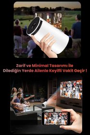 Resim iHome Taşınabilir 130" inç Yansıtma Projeksiyon Cihazı Ev Sineması DahiliBluetooth Android 11.0 