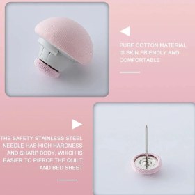 Resim Kaymak Home 12 Adet Yorgan ve Çarşaf Tutucu Sabitleyici, Kaydırmaz Nevresim Düzenleyici Klipsler, Yatak Örtüsü Klipsi, Mantar Yuvarlak Sabitleme Klipsleri, Düğmeli Yorgan Sabitleme Tutacağı Pembe 