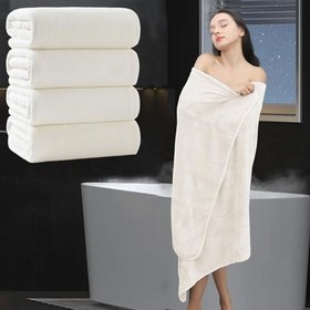 Resim Ekstra Büyük Banyo Çarşafı 4 Parça (88,9 x 177,8 cm) - Ultra Yumuşak Büyük Boy Banyo Havlusu, Banyo Oteli için Banyo Havlusu Seti, Yetişkinler için Peluş Yüksek Emici Hızlı Kuruyan Duş Havlu Seti, 