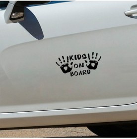 Resim Sones 10 Adet Çocuklar Gemide Uyarı Araba Çıkartmaları Yansıtıcı Çizik Vücut Çıkartmaları Beyaz 