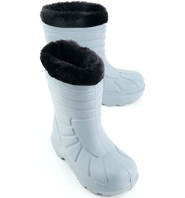 Resim Gezer Erkek Çocuk Kışlık Eva İçi Sıcak Astarlı Rahat Taban Yağmur Bot Çizme Gri 