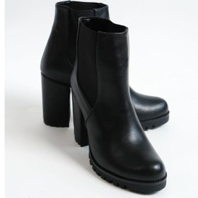 Resim Mubiano Mbzfr5010d-s Kadın Siyah Kalın Topuklu Yanları Lastikli Kısa Bot&bootie Siyah 