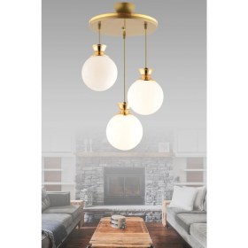 Resim Modern 3'lü Yuvarlak Cam Tepsi Seti, Gold Yaldız Detaylı, Şık ve Kullanışlı Tasarım 