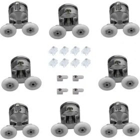 Resim Duşakabin Tekerleği Cam Kabin Tekeri Rulman Metal Gövdeli 8 Li Set Teker Çapı 22 mm 