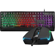 Resim Rampage Km-99 Dobble Rainbow Backlight Klavye Mouse Seti 7d Makro Tuşlu 6400dpi Rampage