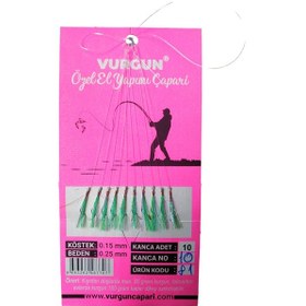 Resim Vurgun 80gr 10 İğneli Kısa Köstek Yeşil Organze Çapari Standart 