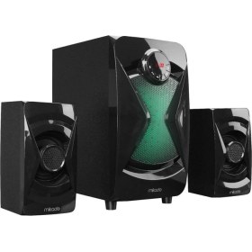Resim Mikado MD-370BT 2+1 38W Siyah BT/AUX/USB/FM/LED Işıklı Multimedia Speaker 