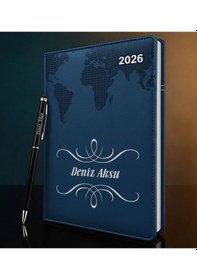 Resim Bk Gift Kişiye Özel İsimli Termo Sert Kapak 2026 Lacivert Ajanda & Kalem -1, Öğretmenler Günü Hediyesi, Yeni İş Hediyesi 35319 Bk Gift Renkli 