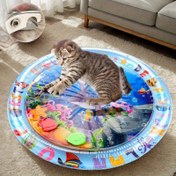Resim 1 Adet Etkileşimli Kedi Su Oyun Matı Yüzen Balık & Akışkan Su Tasarımı - Dökülmez PVC İç Mekan Egzersiz Oyuncak, Yavru kediler için ABC'ler ve Sayılarla Eğitimli Oyuncak Pedi, Kedilere Zihinsel Uyarım Hediyesi, Kedinin Zenginleşmesi, Oynaklı Evcil Hayvan Aksesuarı, Petsafe Malzeme, Toksik Olmayan Malzeme, Yavru Kedi Sahipleri 