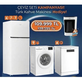 Resim Beko Düğün Paketi Beyaz Paket Kahve Makinesi Hediyeli 
