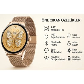 Resim Reeder S19 Max Uyumlu 1.43" Amoled Ekran Akıllı Saat – Su Geçirmez Kadınlar Için 