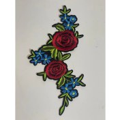 Resim Gönülden Tasarım 27X15 cm Ütü Ile Yapışan Kırmızı Gül ve Çiçekli Aplike 