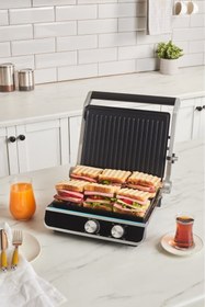 Resim Karaca Nova Grill Inox Gövdeli Zaman Ayarlı Izgara ve Tost Makinesi 2000W 6 Dilim Kapasiteli 