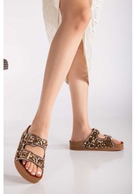 Resim Rooc Taş Desenli Ortopedik Kadın Terlik - Taba Taba 