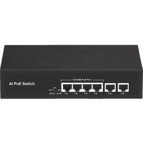 Resim SCSI SC4AF 4 Port 10/100 + 2 Port 65 W Uplink 10 / 100 PoE Switch 