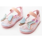 Resim Pudra Deniz Kızı Fiyonklu Şeffaf Kız Çocuk Ayakkabı 