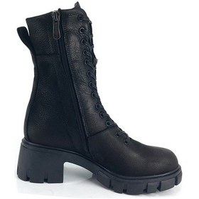 Resim Mammamia 4000 Hakiki Deri Günlük Kadın Bot-Siyah Nubuk 