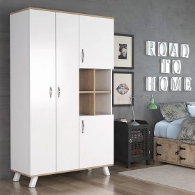 Resim Aeka -1065 Atlas 4 Kapaklı Gardırop - Meşe Beyaz 