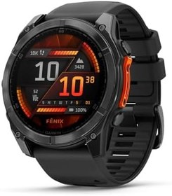 Resim Garmin fenix 8 51mm, AMOLED Slate Gri, Siyah Silikon Kayışlı, Akıllı Saat 