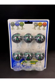 Resim 724 AUTO Araç Içi Vantuzlu Pusula Seti Orta Boy 6'lı Siyah Renkli 