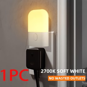 Resim 1/2 Paket Işık Sensörlü LED Gece Lambası, Ayarlanabilir Parlaklık, Sıcak Beyaz Mini Gece Lambası, Otomatik Açma/Kapama, Duvar Fişi Tasarımı, Yatak Odası, Banyo, Mutfak, Koridor ve Merdivenler İçin Uygun - Düğme Kontrollü Modern Plastik Gece Lambası, Duvara Fişli Işık, Duvara Fişli Lamba, Duvara Fişli Lamba, Duvara Fişli Lamba, Gece Lambası/Lamba, Yatak Odası İçin Işık/Lamba 