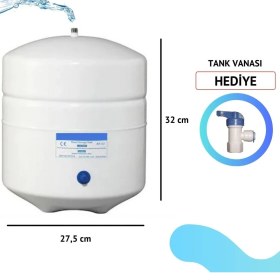 Resim Evora 12 Litre Su Arıtma Cihazı Tankı 3.2 Galon Çelik Tank Yüksek Performanslı ve Kolay Montaj 