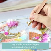 Resim Parıltılı Pullar ve Boncuklarla 3 İğneli Nakış Kanca Seti - El İşleri ve Boncuklama Projeleri için Mükemmel 