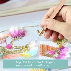 Resim Parıltılı Pullar ve Boncuklarla 3 İğneli Nakış Kanca Seti - El İşleri ve Boncuklama Projeleri için Mükemmel 