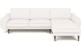 Resim Klem 280 x 171 Köşe Ahşap Ayak - Performans Keten - Mocha / Açık / Kalıcı Form 